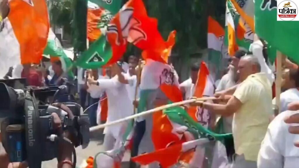 पटना में सियासी संग्राम: कांग्रेस कार्यालय के बाहर भिड़े बीजेपी-कांग्रेस कार्यकर्ता, पत्थरबाजी से कई घायल